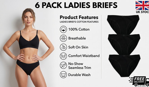 Pack ladies briefs - 6, 100%