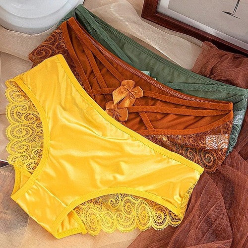 Ladies lace satin silk briefs - silk,