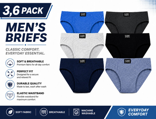 Pack 12 mens briefs - 6, 9