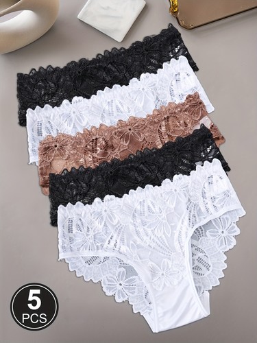 5pcs women semi sheer - 5pcs, semi-sheer